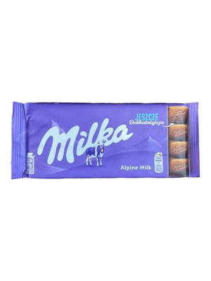 Шоколад альпійське молоко Мілка Milka alpine milk  1702 фото