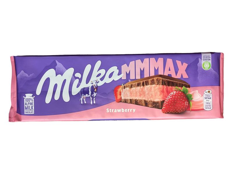 Шоколад клубника Милка Milka mmMax strawberry 1800 фото