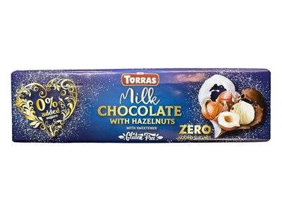 Шоколад молочний "Torras" Zero з лісовим горіхом  1900 фото