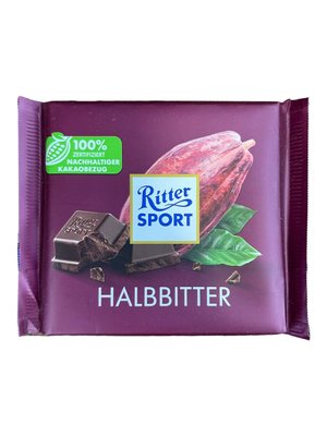 Шоколад чорний шоколад Ріттер Спорт Ritter Sport halbbitter  2002 фото