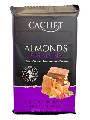 Шоколад молочний "Cachet" Almonds & Raisins   2019 фото